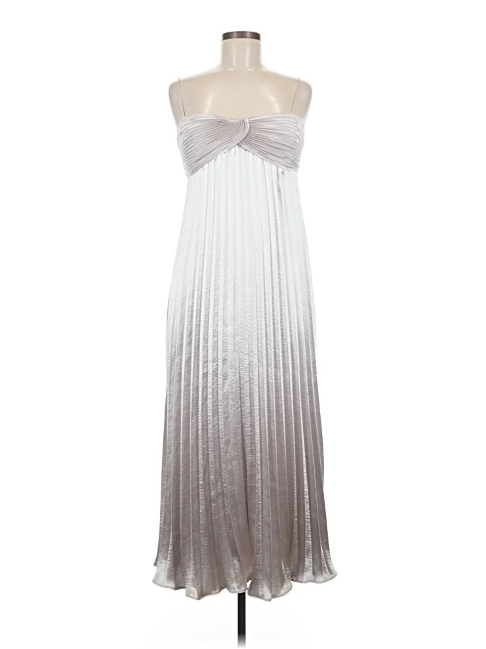 Rebecca Taylor Silver Pleated Midi Dress NWT
